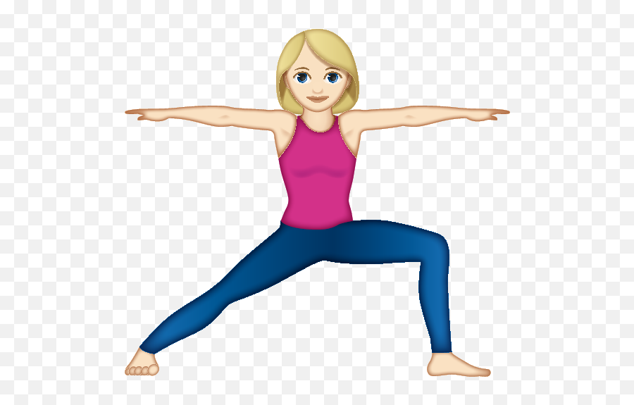 Woman Doing Yoga - Pilates Emoji,Blonde Emoji