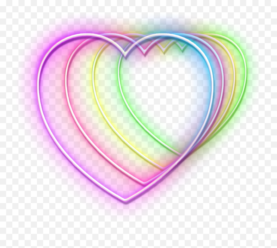 Neon Hearts Neonhearts Colored Coloredhearts - Picsart Design Heart Emoji,Colored Heart Emoji