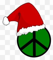 Download Santa Hat Peace Sign Clip Art At Clker - Green Png Emoji