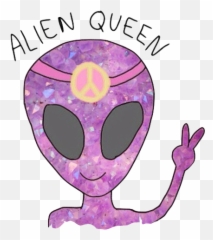 Alien Tumblr - Cute Alien Queen Emoji,Purple Alien Emoji