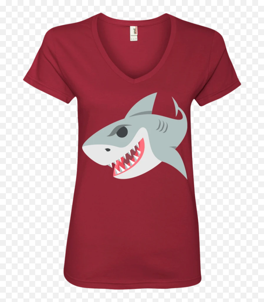 Shark Emoji Ladies V,Shark Emoji
