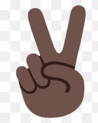Victory Hand Emoji Clipart - Cursed Transparent