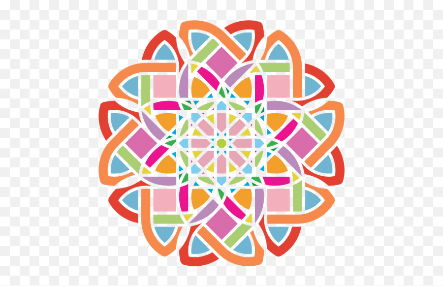 Vector Drawing Of Colorful Maze Flower - Clip Art Emoji,Emoji Symbols