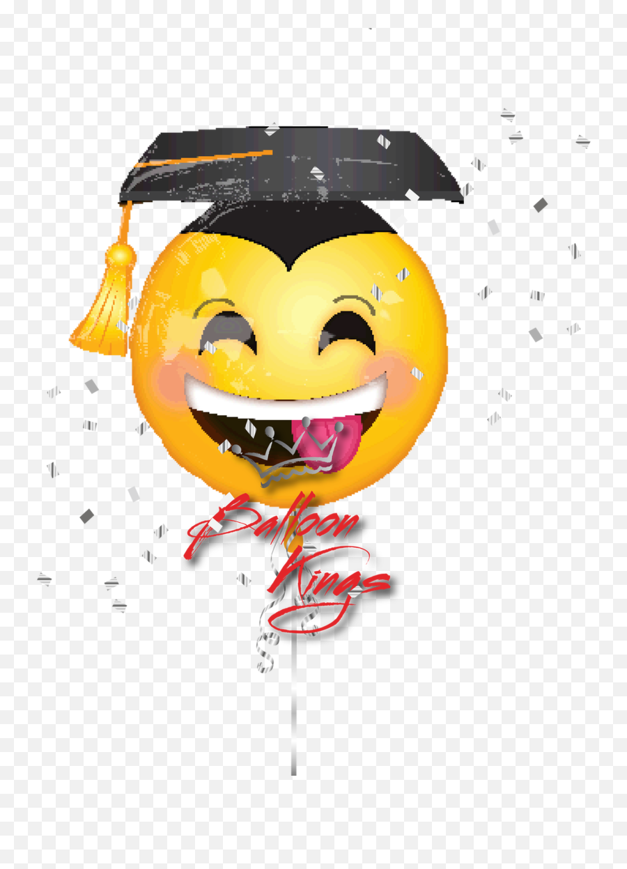 Awesome Graduation Face - Emoji Graduation Balloon,Graduation Emoticon