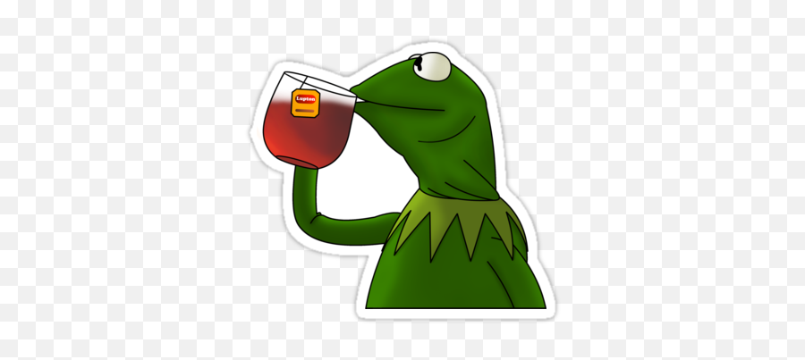 Tea Emoji - Kermit Sipping Tea Drawing,Tea Emoji