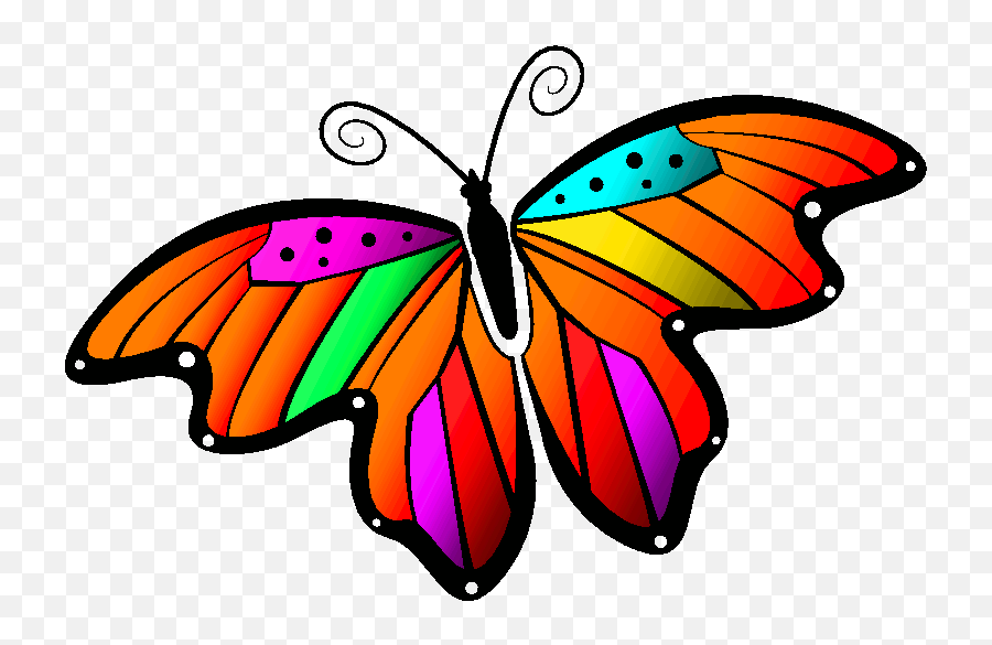 Monarch Butterfly Clipart Gif Animation - Free Clipart Butterfly Art Emoji,Butterfly Emoji Png