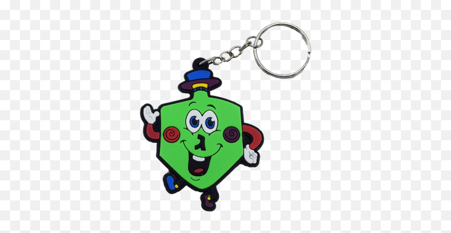 Hanukkah Dreidel Rubber Keychain - Keychain Emoji,Hannukah Emoji