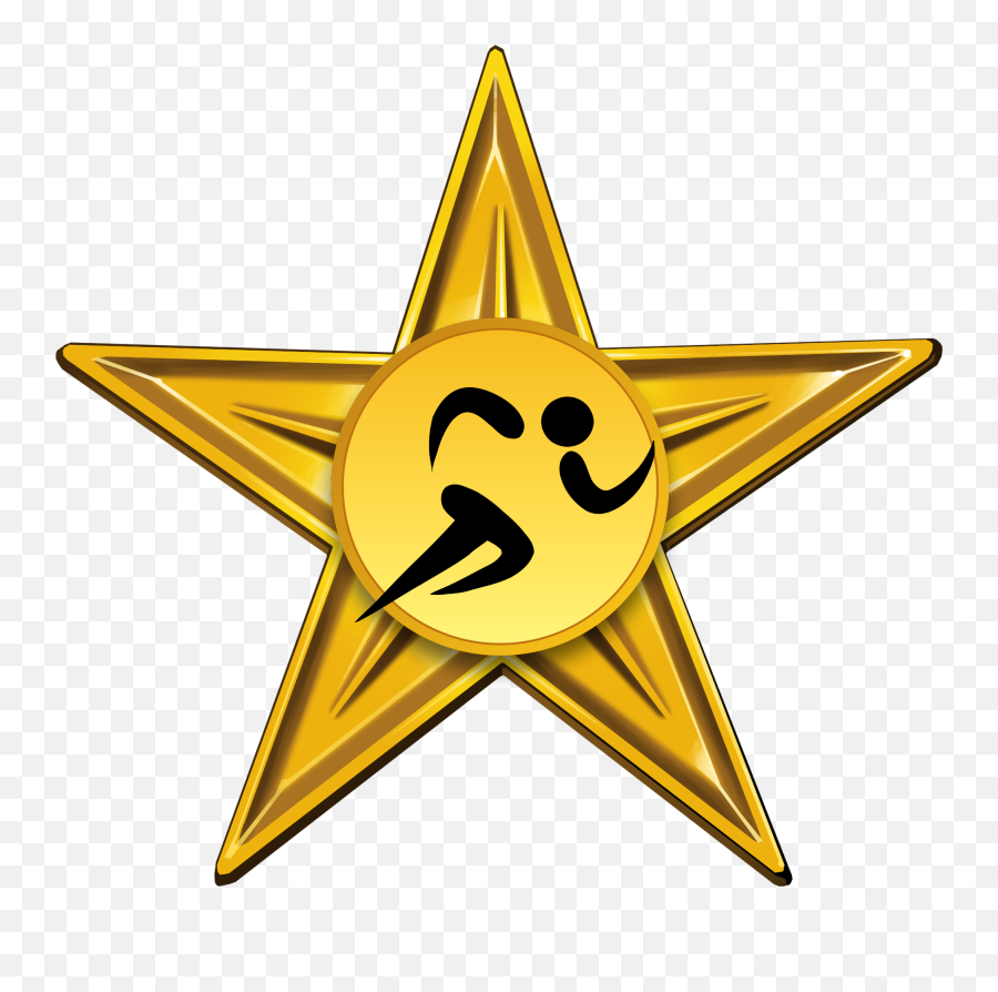 Sport Of Athletics Golden Barnstar - Athletics Emoji,Running Man Emoji
