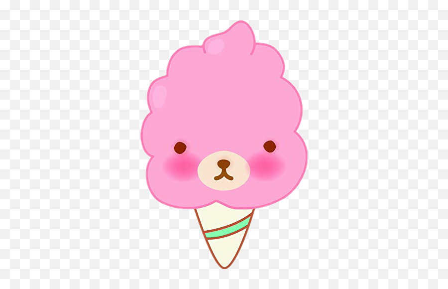 Cottoncandy Cotton Candy Sweet Cute Face - Cute Cartoon Kawaii Food Emoji,Cotton Candy Emoji