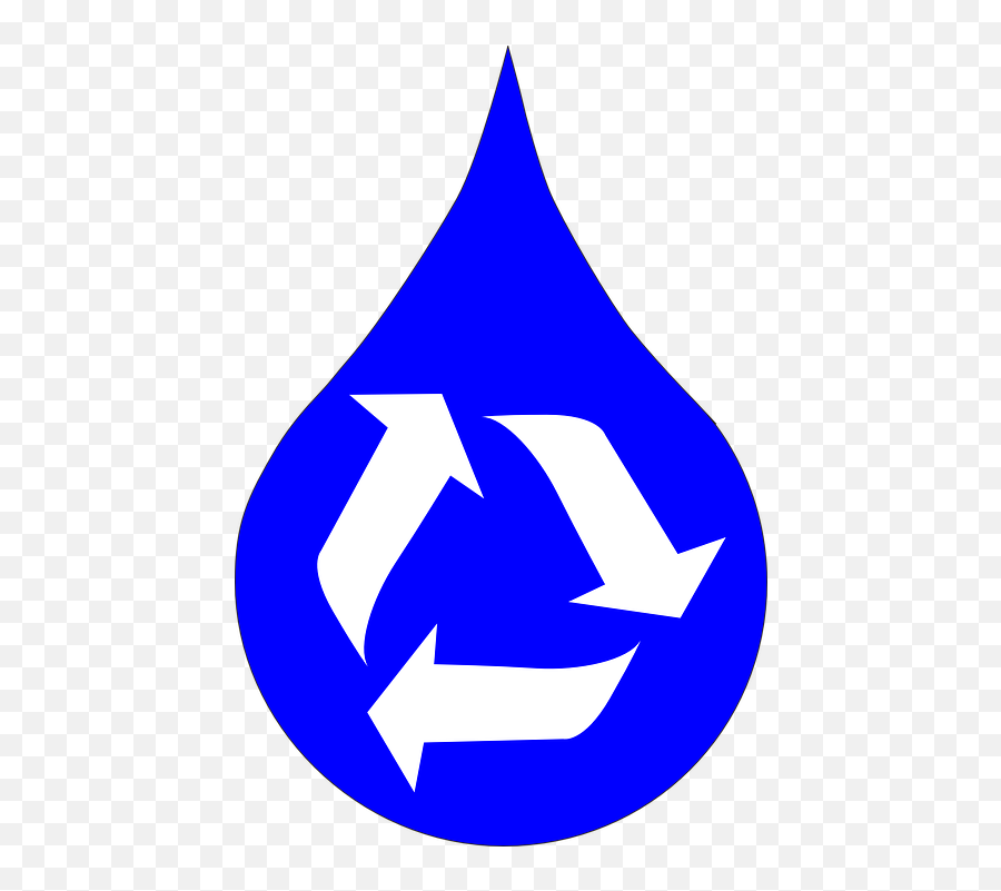 Blue Recycle - Water Drop Clip Art Emoji,Recycle Paper Emoji