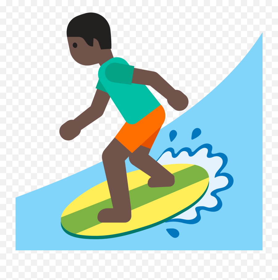 Emoji U1f3c4 1f3ff - Surfing,Emoji Jump