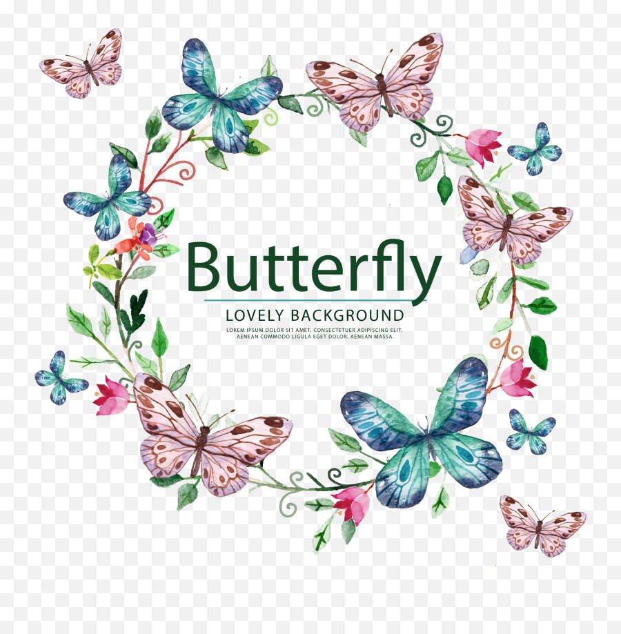 Download Butterfly Painted Sticker Hand Vector Wedding Label - Design Wedding Sticker Png Emoji,Butterfly Emoticon