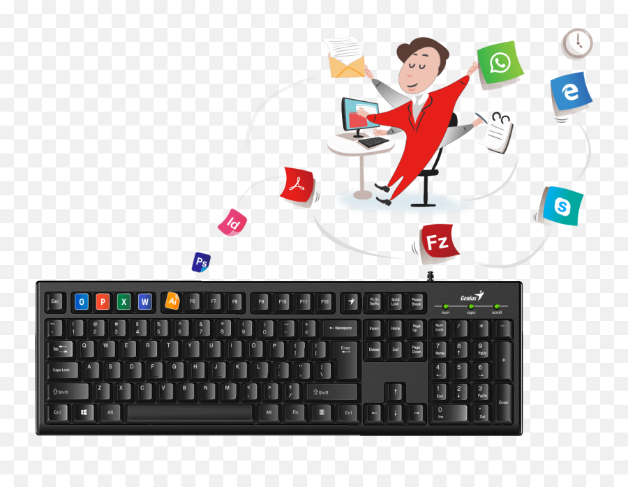 Genius Smart Keyboard With Genius Key - Genius Usb Smart Keyboard Uk Layout Emoji,Emoji Keyboard For Windows 7