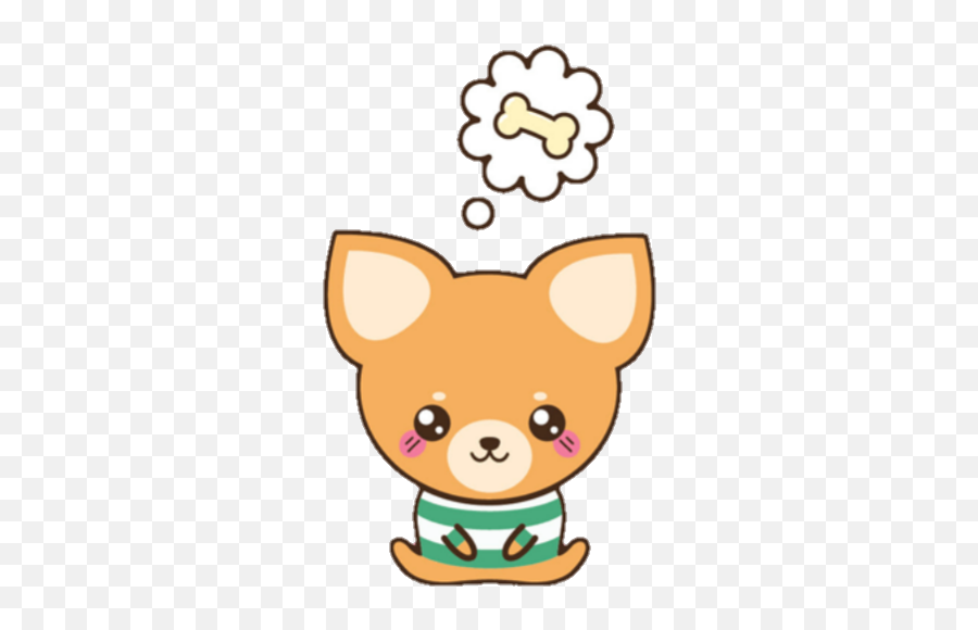 Dog Bone Thought Think Kawaii Freetoedit - Transparent Kawaii Clipart Png Emoji,Dog Bone Emoji