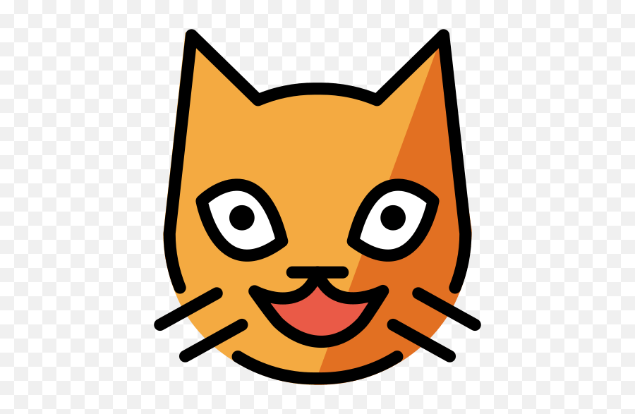 Smiling Cat Face With Open Mouth - Smiling Cat Face Vector Emoji,Cat Face Emoji