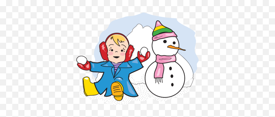 January Weather Clipart - Child Playing In Snow Clipart Emoji,Snowing Emoticon