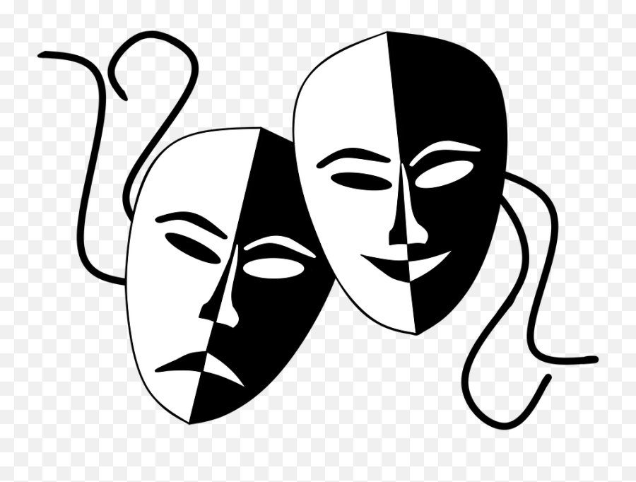 Theatermasken Masks Theater - Tragedy And Comedy Masks Png Emoji,Drama Masks Emoji