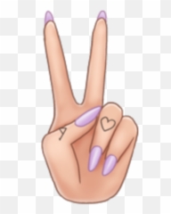 Italyarianagrandearimoji - Peace Sign Hand With Nails Emoji
