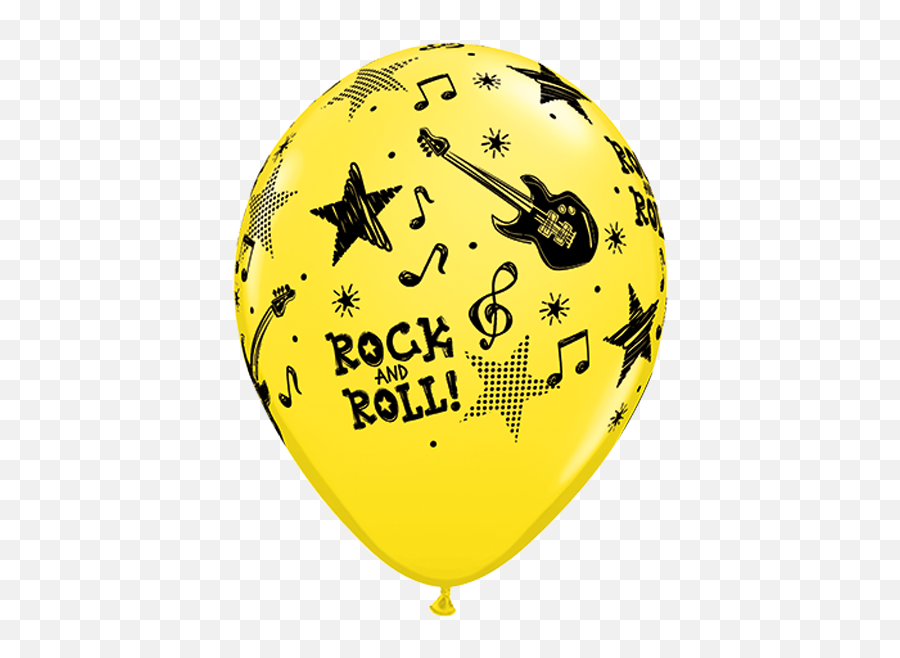 10 X 11 Assorted Rock And Roll Stars Qualatex Latex - Rock And Roll Balloons Png Emoji,Roll Safe Emoji