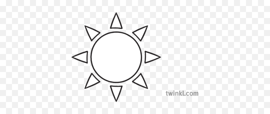 Sun Emoji Symbols Emoticons Icons Summer Ks2 Black And White Rgb - Sun Black And White,Sun Emoji