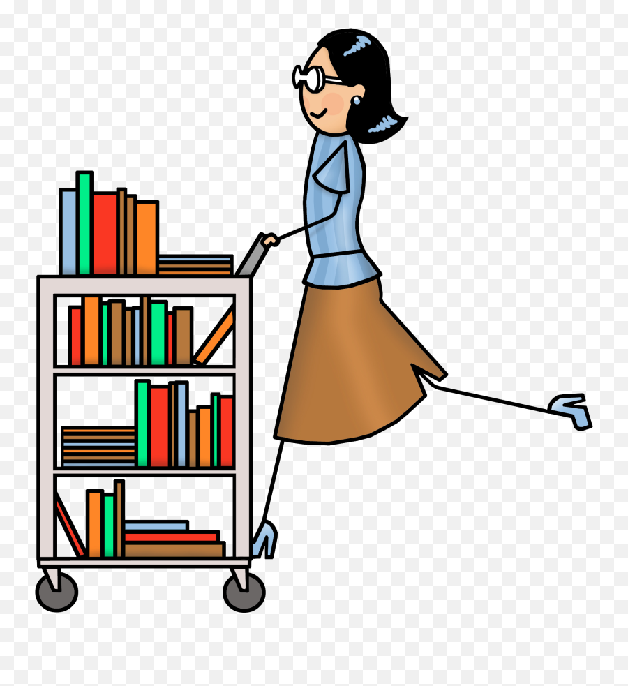 Library Clipart Cart - Library Book Cart Clip Art Librarian Clip Art Emoji,Golf Cart Emoji
