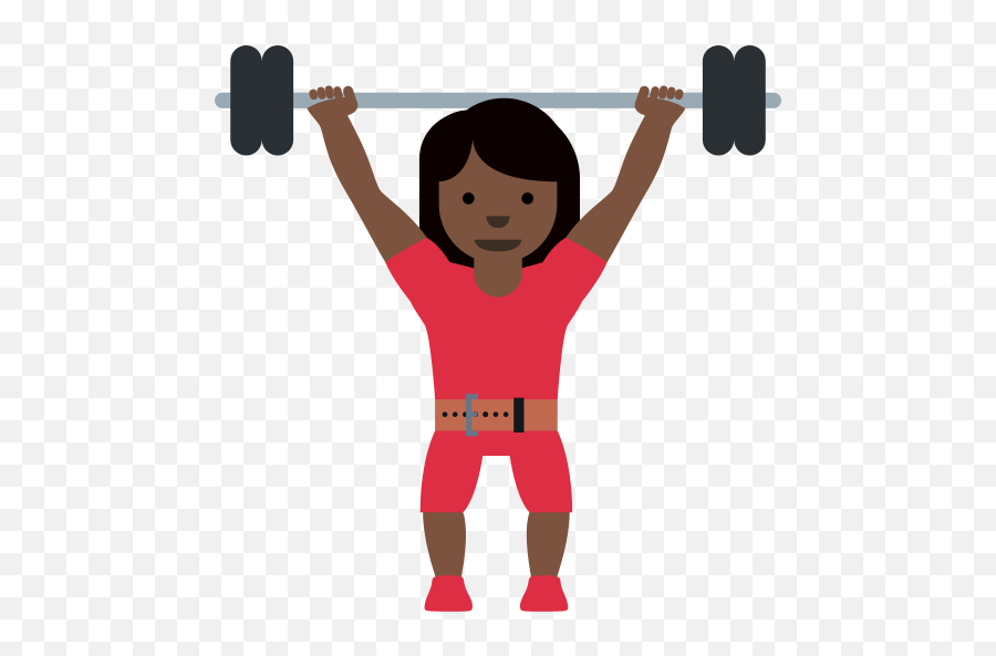 Dark Skin Tone Emoji - Woman Lifting Weights Clipart Transparent Background,Bodybuilder Emoji