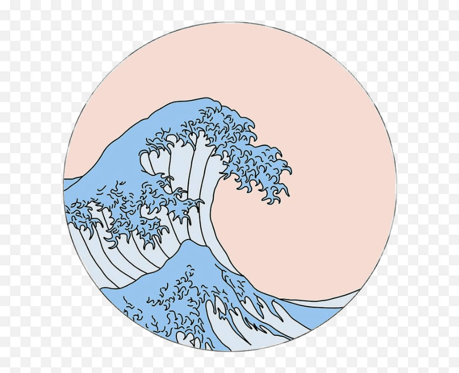 Tumblr Stickers Png - Aesthetic Waves Drawing Emoji,Water Wave Emoji