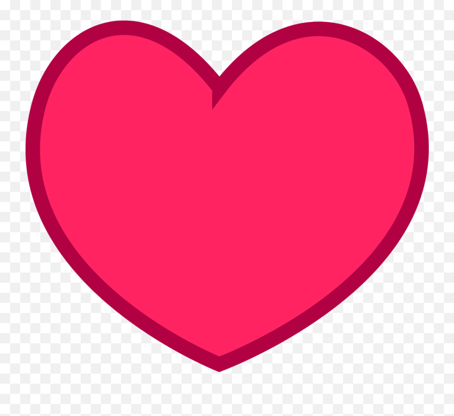 Flat Heart Love Pink Red - Heart Free To Use Emoji,Love Emoji