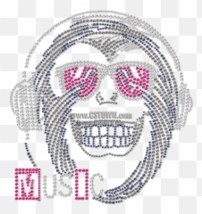 Fashion Music Gorilla Metal Rhinestud - Illustration Emoji,Flag Horse Dancer Music Emoji