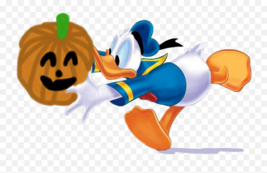 Donald Duck Is Scared Of This Pumpkin - Daisy Duck And Donald Duck Facebook Cover Emoji,Donald Duck Emoji