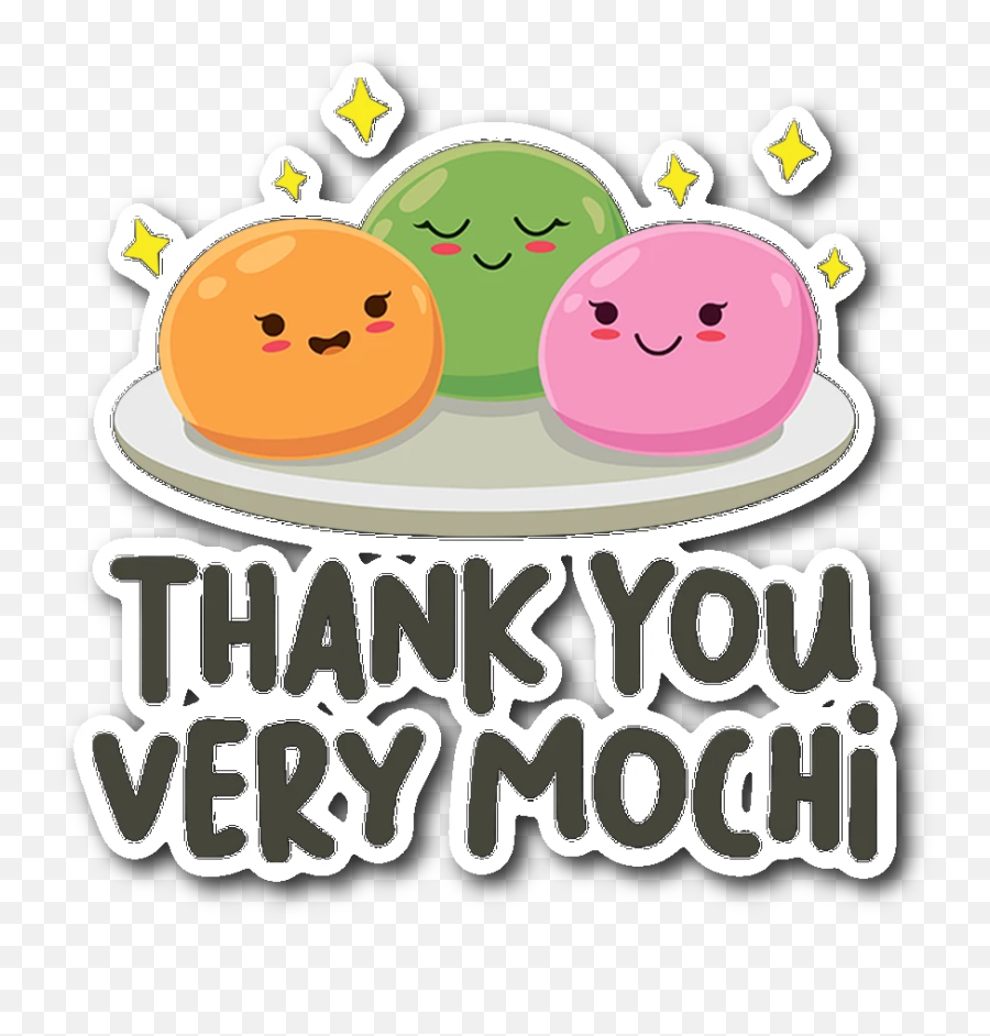 Very Mochi - Die Cut Sticker Fp36bst Thank You Very Mochi Emoji,Thank You Emoticon