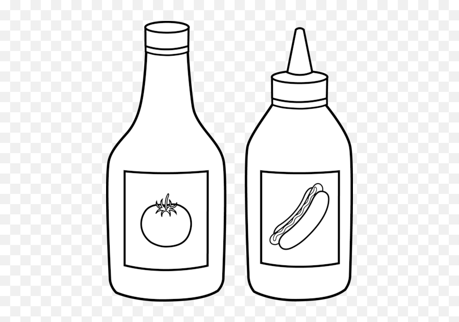Ketchup Bottle Clip Art Clip Art Library Png 2 - Clipartix Sauce Clipart Black And White Emoji,Ketchup Emoji