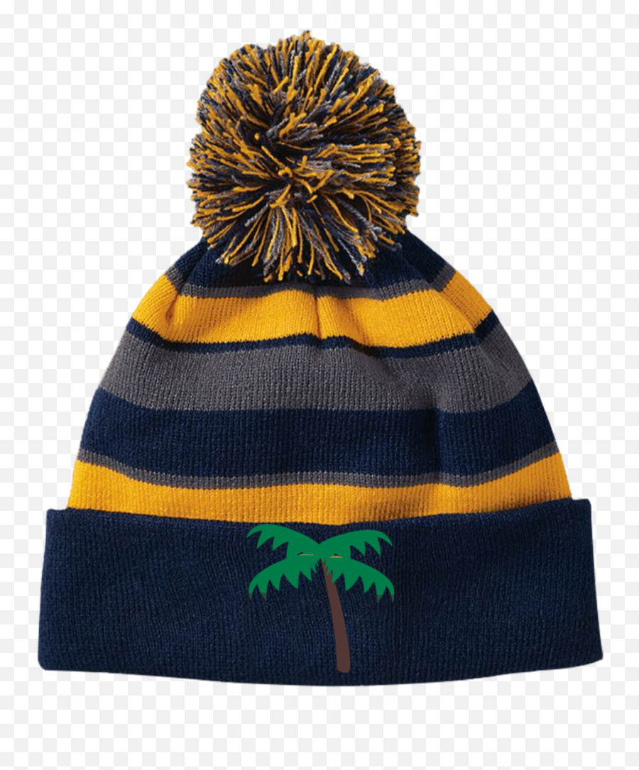 Palm Tree Emoji 223835 Holloway Striped Beanie With Pom - Holloway Pom Beanie,Pom Pom Emoji