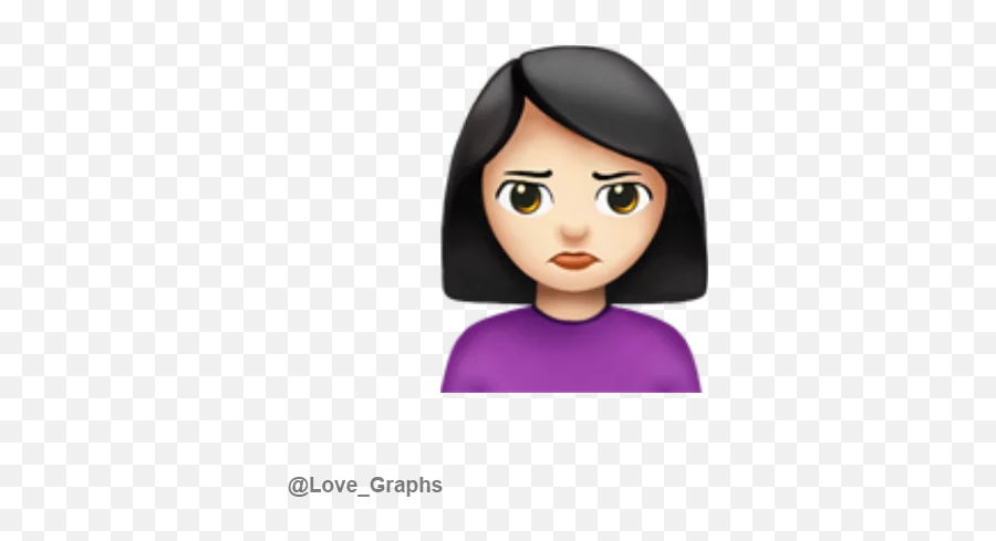 Emojis Faces Love Graphs Stickers For Telegram - Black Hair Girl Emoji,Hockey Emojis For Android