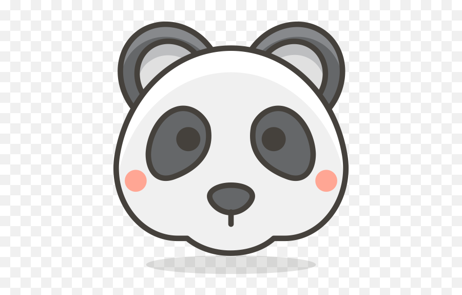 Panda Emoji Icon Of Colored Outline - Cartoon Animal Face Symmetry,Sad Panda Emoji