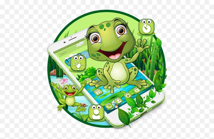 Cute Green Cartoon Bullfrog Theme U2013 Programme Op Google Play - Frog Animated Emoji,Frog And Tea Emoji