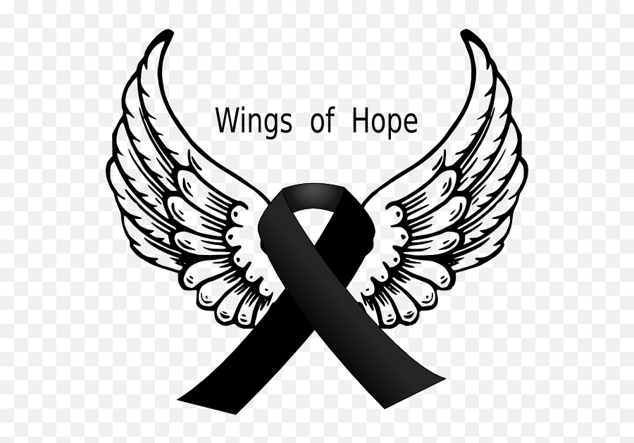 Black Ribbon Images Png Download - Lps Angel Wings Emoji,Guardian Angel Emoji