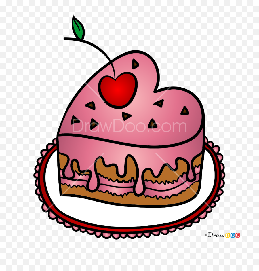 How To Draw Valentines Cake Valentines - Draw A Valentine Cake Emoji,Pink Emoji Cake