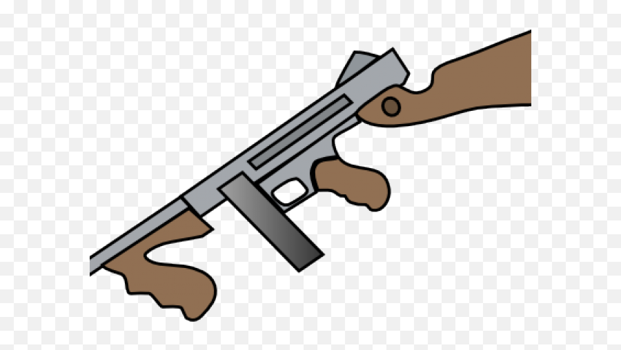 Gun Shot Clipart Machine Gun - Thompson Submachine Gun Clipart Emoji,Ak47 Emoji