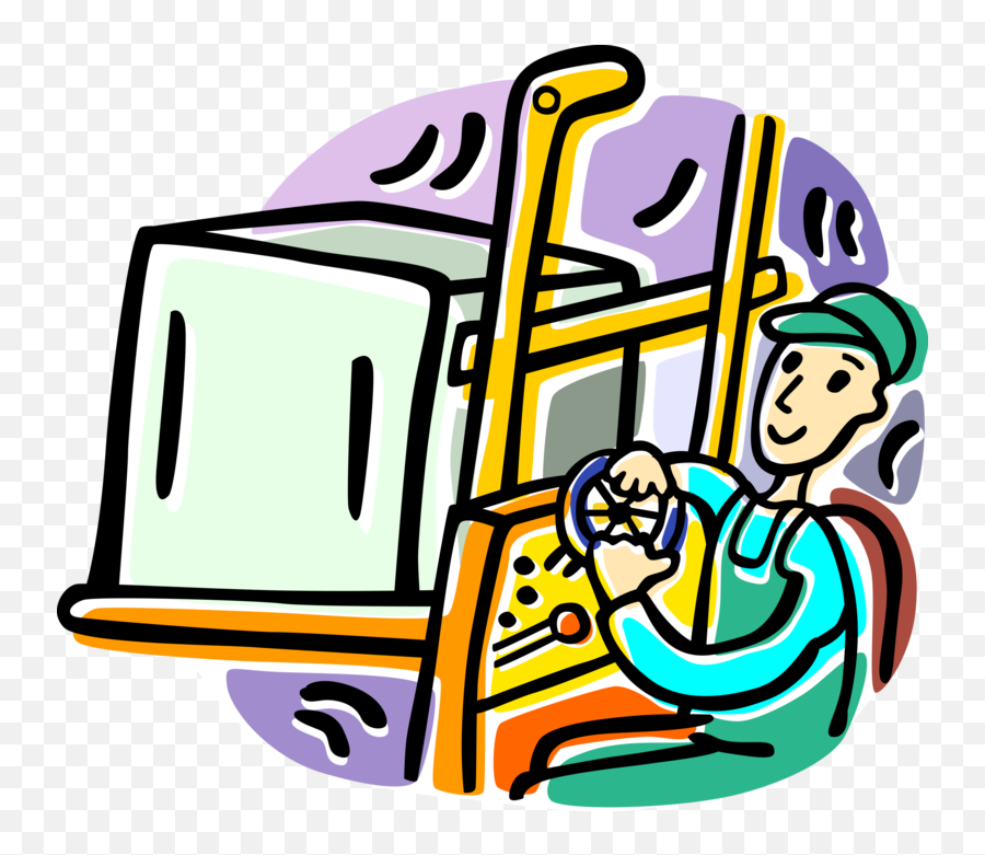 Forklift Clipart Forklift Operator - Drawing Emoji,Forklift Emoji