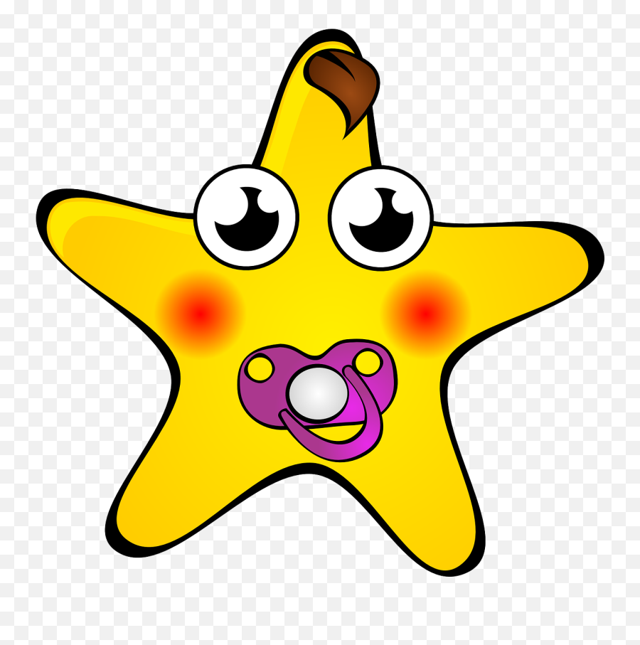 Star Faces Funny Moon Soother - Star Baby Emoji,Shocked Emoji