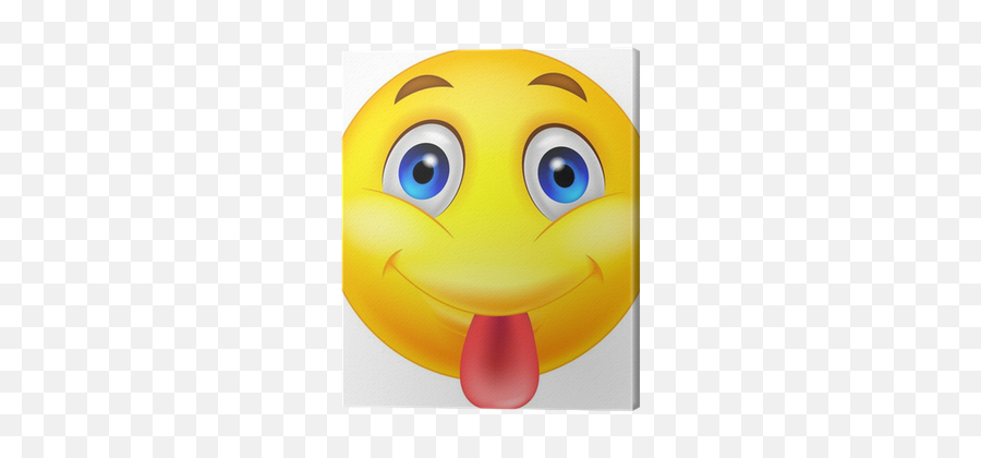 Lienzo Smiley Emoticono Sacando - Smiley Emoji,Emoji Sacando La Lengua