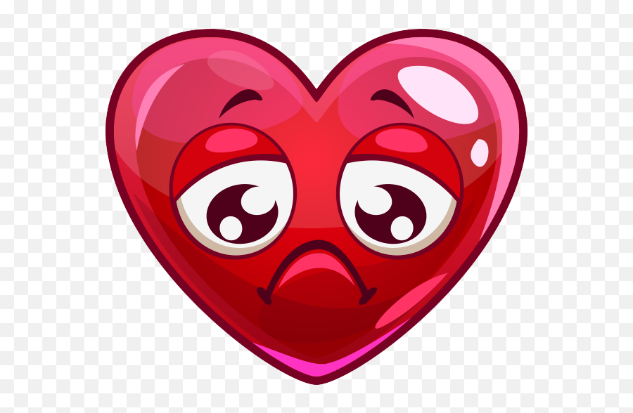 Shct50 - Cartoon Hearts With Faces Emoji,Heartbreak Emoticon