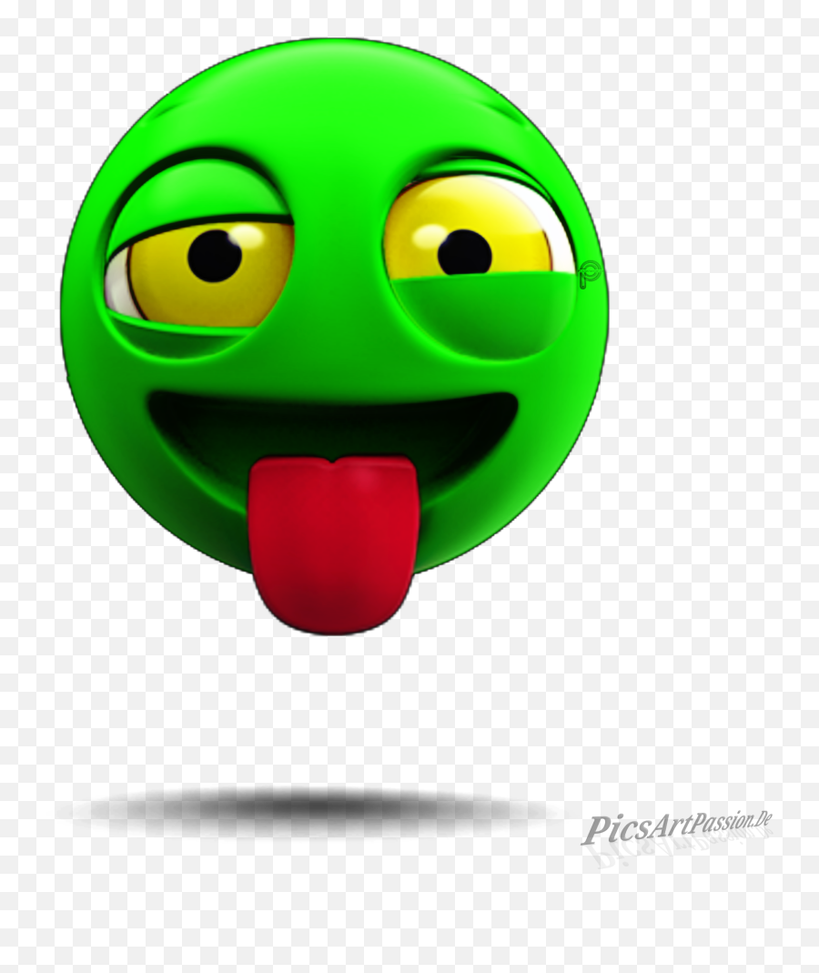 Emoji Smiley Cartoon - Smiley,Green Tongue Emoji