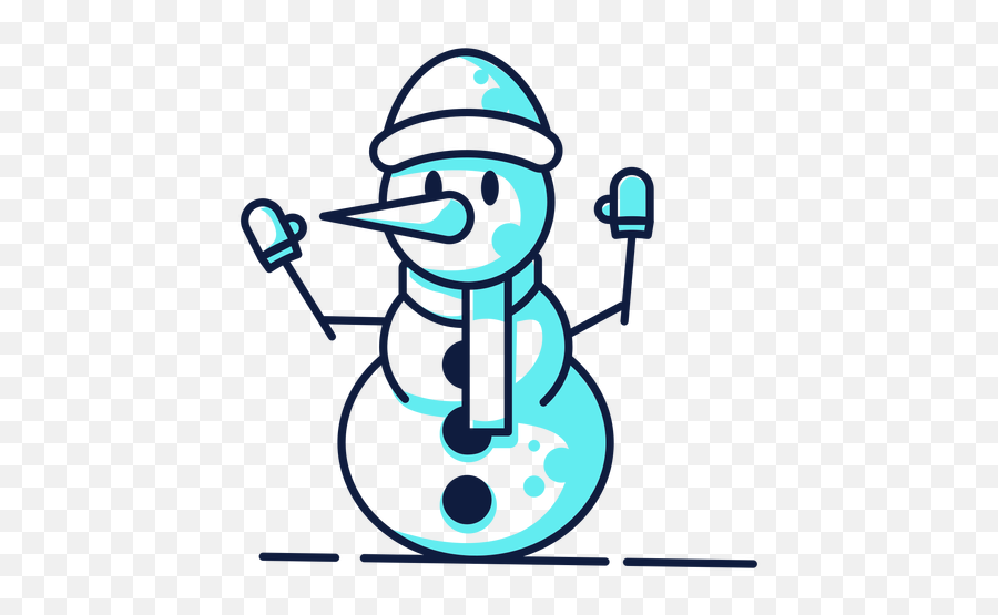 Cute Snowman Gloves Hat Scarf Cyan Duotone - Transparent Png Snowman Emoji,No Cap Emoji