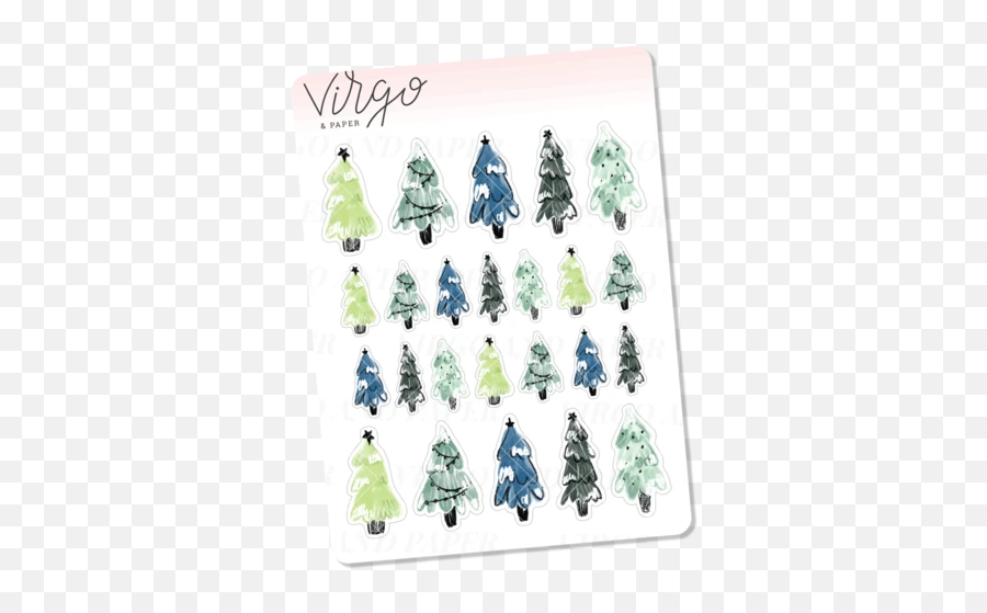 Mini Sticker Sheet U2013 Virgo And Paper Llc - Christmas Tree Emoji,Christmas Emoji Stickers