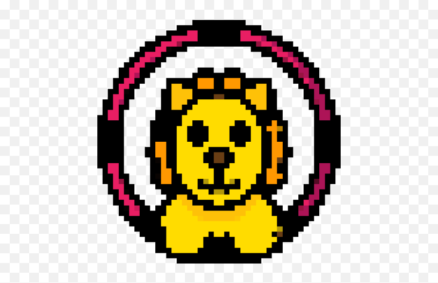 Free Pixel Art - Circle Emoji,Lion Emoticon