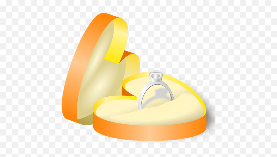 Wedding Ring In A Heart Shaped Box Vector Graphics - Cartoon Wedding Ring Box Emoji,Diamond Ring Emoji