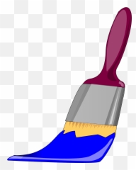 Blue Paint Brush Clip Art - Clipart Emoji