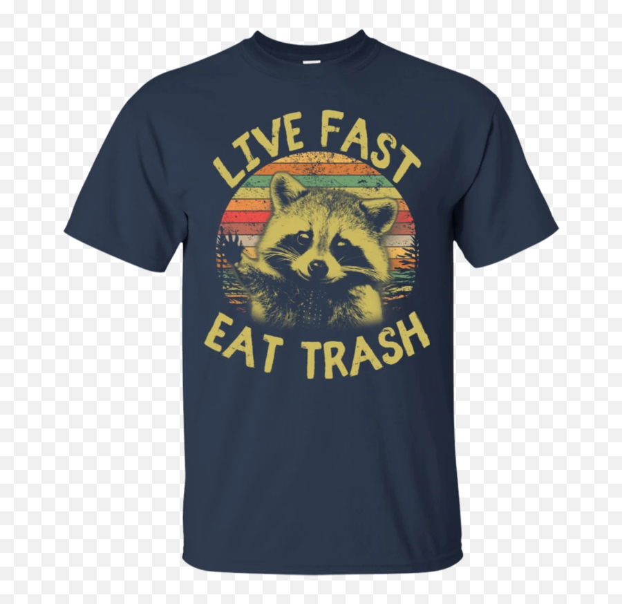 Order Live Fast Eat Trash Raccoon Vintage Sunset T - Shirt Raccoon Emoji,Raccoon Emoji